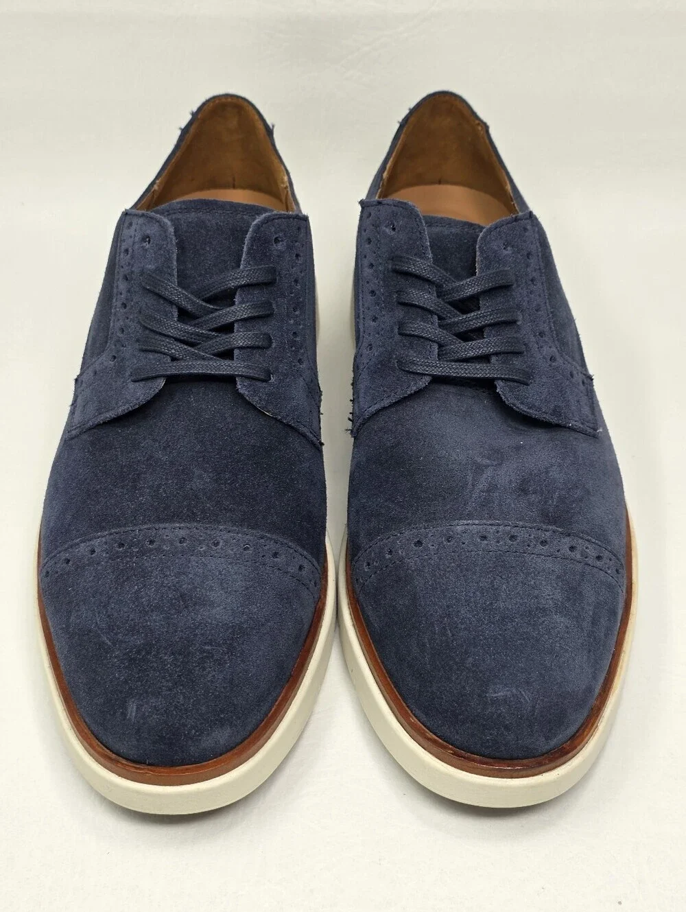 Allen Edmonds Caleb Hybrid Navy Blue Cap Toe Derby Oxford Dress Shoes Mens 9.5 D